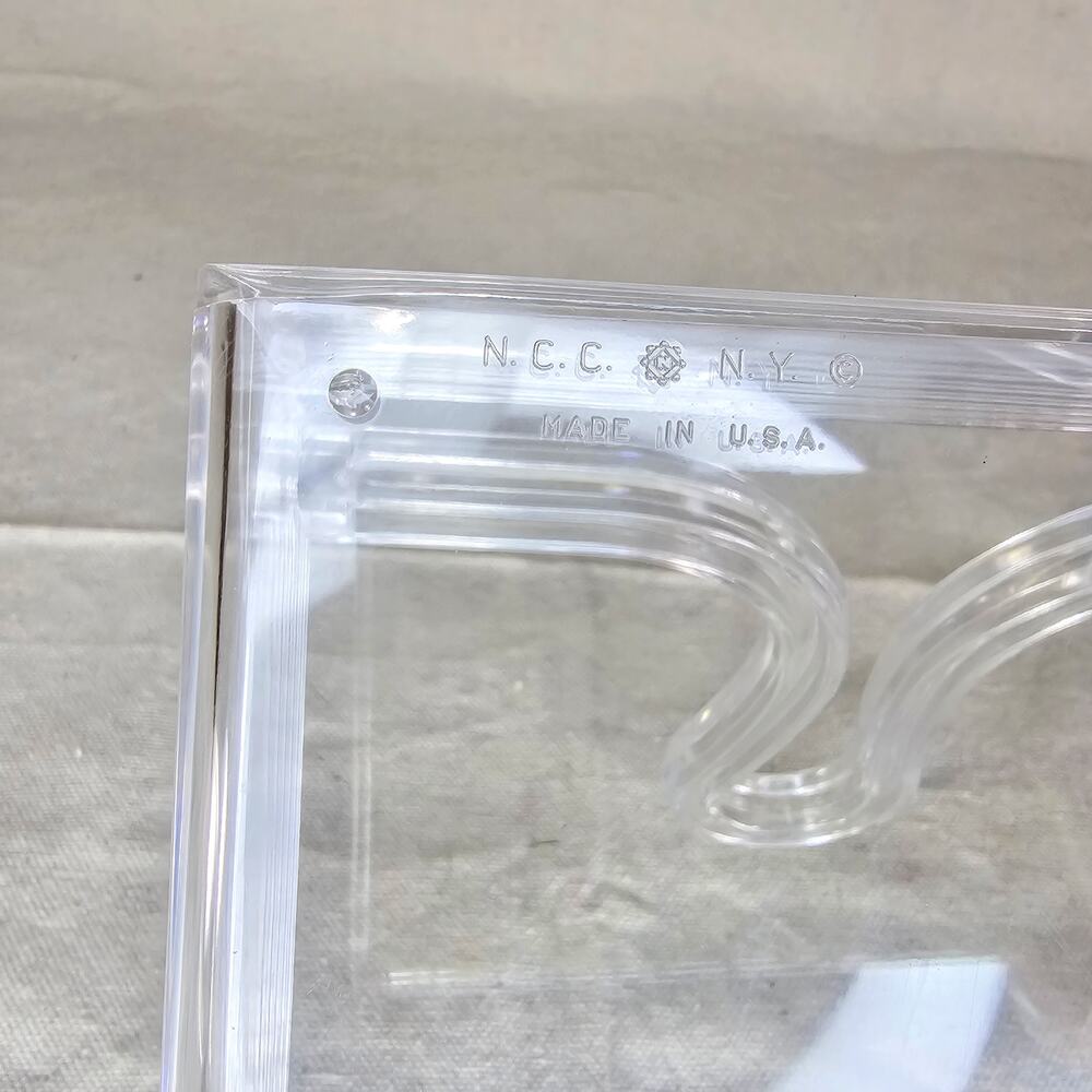 Vintage Clear Lucite Plastic Napkin Holder Butler Mod Retro 7" x 7" NIB USA Made - Picture 6 of 10
